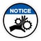 Notice Hand Entanglement Rotating Gears Symbol Sign, Vector Illustration, Isolate On White Background Label .EPS10
