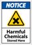 Notice Harmful Chemicals Stored Here Sign On White Background