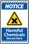 Notice Harmful Chemicals Stored Here Sign On White Background