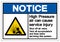 Notice High Pressure Air Can Cause Service Injury Symbol Sign, Vector Illustration, Isolate On White Background Label .EPS10