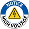 Notice High Voltage Floor Sign On White Background