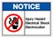 Notice Injury Hazard Electrical Shock Electrocution Symbol Sign, Vector Illustration, Isolate On White Background Label .EPS10