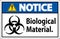 Notice Label Biological Material Sign