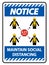 Notice Maintain social distancing, stay 6ft apart sign,coronavirus COVID-19 Sign Isolate On White Background,Vector Illustration