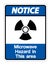 Notice Microwave Hazard Sign on white background,Vector llustration