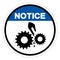 Notice Moving Machinery Symbol Sign, Vector Illustration, Isolate On White Background Label .EPS10
