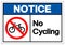 Notice No Cycling Symbol Sign, Vector Illustration, Isolated On White Background Label .EPS10