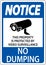 Notice No Dumping, Property Protected by Video Surveillance Sign