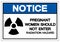Notice Pregnant Women Should Not Enter Radiation Hazard Symbol Sign ,Vector Illustration, Isolate On White Background Label. EPS10