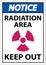 Notice Radiation Area Keep Out Sign On White Background