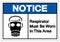 Notice Respirator Must Be Worn In This Area Symbol Sign, Vector Illustration, Isolate On White Background Label. EPS10