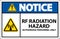 Notice RF Radiation Hazard Authorized Only Sign On White Background