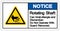 Notice Rotating Shaft Can Grab,Mangle and Dismember Do Not Operate With Guard Removed Symbol Sign, Vector Illustration, Isolate On