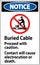 Notice Sign Buried Cable, Proceed With Caution, Contact Will Cause Electrocution Or Death