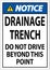 Notice Sign Drainage Trench - Do Not Drive Beyond This Point