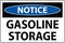 Notice Sign Gasoline Storage On White Background