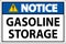 Notice Sign Gasoline Storage On White Background