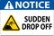 Notice Sign Sudden Drop Off