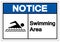 Notice Swimming Area Symbol Sign, Vector Illustration, Isolated On White Background Label .EPS10