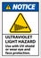 Notice Ultraviolet Light Hazard Label On White Background