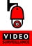 Notice Video cctv symbol sticker for print