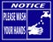 Notice Wash your hands, icon vector illustration