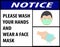 Notice for wash your hands  and wear a mask vector