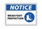 Notice wear foot protection sign vector