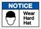 Notice Wear Hard Hat Symbol Sign, Vector Illustration, Isolate On White Background Label. EPS10