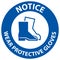 Notice Wear Protective Footwear Sign On White Background