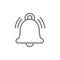 Notification bell, alarm, service handbell line icon.