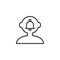Notification bell in human head outline icon