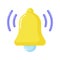 Notification bell icon. The golden alert bell is shaking to alert the upcoming schedule.