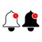 Notification bell icon for incoming inbox message. Vector illustrasi ringing bell and notification number sign for alarm clock and