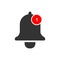 Notification bell icon for incoming inbox message. Vector illustrasi ringing bell and notification number sign for alarm clock and