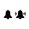 Notification bell icon for incoming inbox message. Vector ringing bell and notification number sign for alarm clock and smartphone