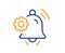 Notification bell line icon. Service alarm reminder sign. Vector