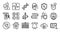 Notification bell, Search photo and Methodology line icons set. Vector