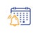 Notification calendar line icon. Bell alarm reminder sign. Vector