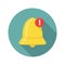 Notification icon. Golden bell with new message