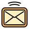 Notification mail request icon color outline vector