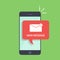 Notification of a new email on your mobile phone or smartphone. Mail icon in the speech bubbles. Flat illustration