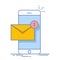 Notification of a new email on your mobile phone or smartphone. Mail icon. Thin line vector flat illustration isolated