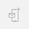 Notification of a new email on your mobile phone or smartphone. Mail icon. Vector flat line illustration