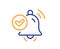 Notification received line icon. Selected reminder sign. Alarm bell. Vector