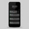 Notification screen UI design. Phone notification windows template on a dark background. Smartphone messaging interface. Vector