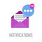 Notifications. Email in mailbox. Flat vector illustration.