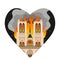 Notre Dame Cathedral burns in the heart of Parisians. Fire at Notre Dame de Paris. flat 