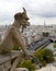 Notre Dame Cathedral Gargoyle over Paris