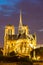 Notre Dame Cathedral Paris dusk